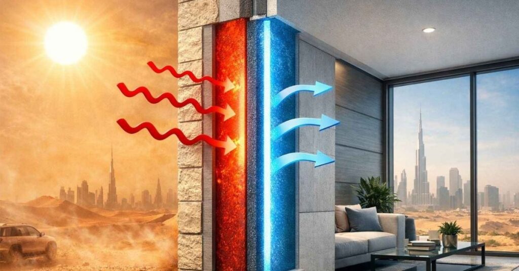 UAE harsh sun and a room interior protected with Nano insulation