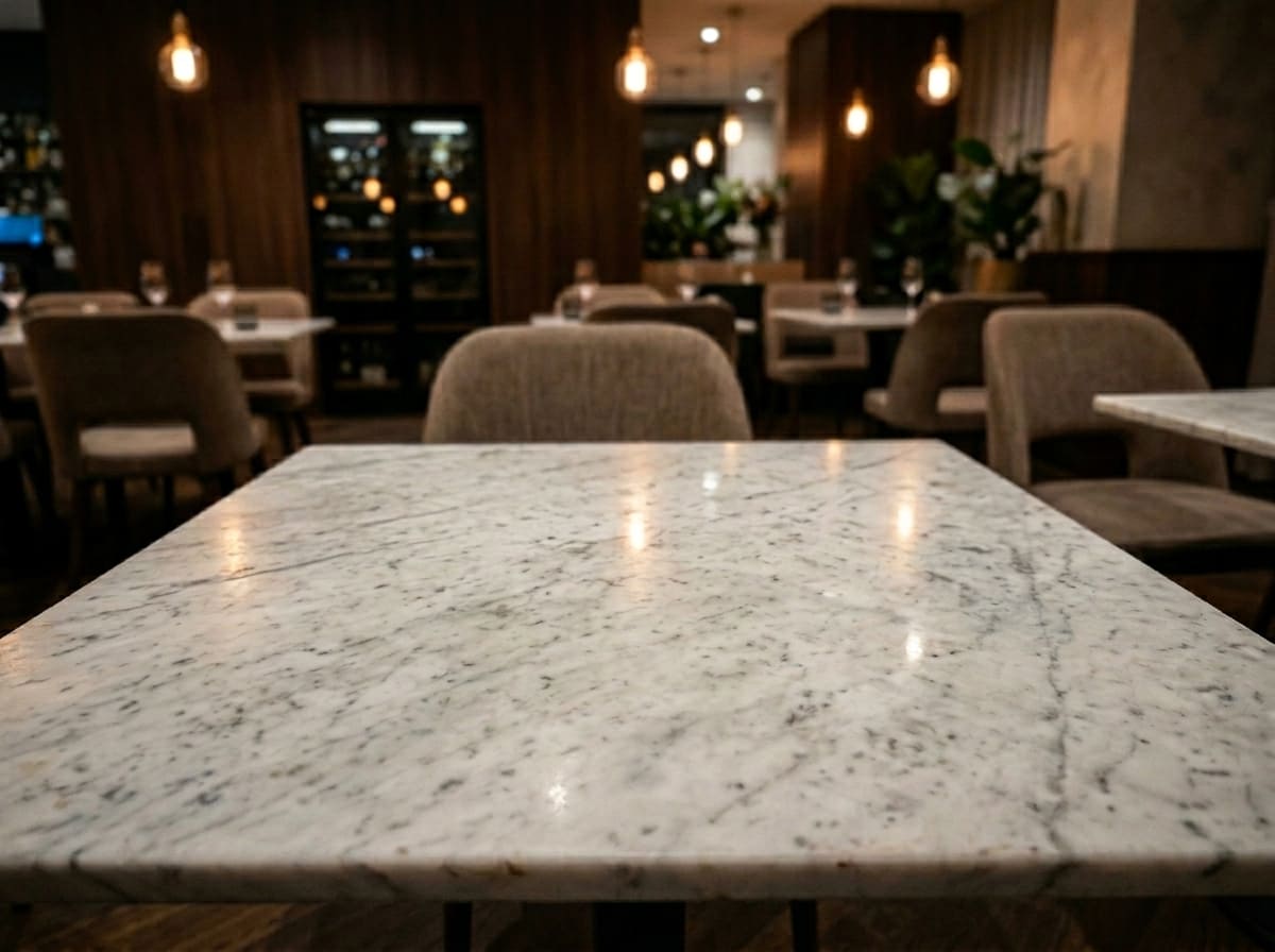 Restaurant Marble Table Protected with TuffSkin