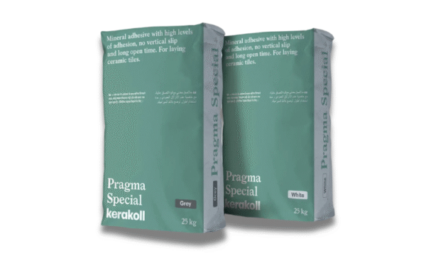 Two bags of Kerakoll Pragma Special Mineral adhesive